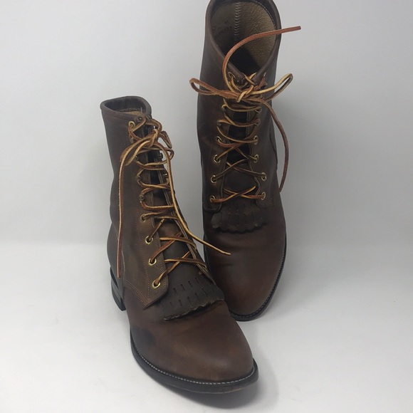 mens lace up roper boots